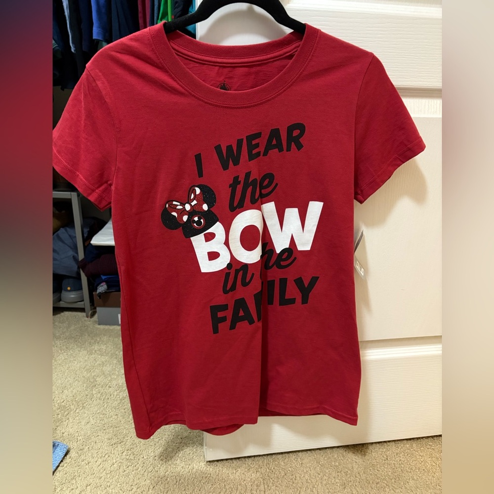 Disney Red Graphic T-Shirt with Bow Design